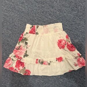 Girls 7-8 LoveShackFancy Cream and Pink Floral Skirt